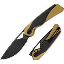 Kizer Topsail | M390 | Titanium + Stark Black Zirconium | Matte Dlc Ultra | Front Flipper | KI3735A3