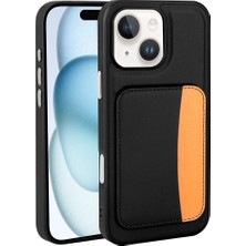 M.TK Moveteck Apple iPhone 13 - iPhone 14 Uyumlu Kılıf Kamera Korumalı Kartlıklı Cüzdanlı Renkli Tuşlu Deri Tasarımlı Silikon Kapak