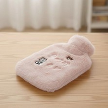 Işıklı Ayıcıklı Figürlü Pembe Peluş Sıcak Su Torbası 1 Lt – Yumuşak Kılıf, Uzun Süre Sıcak Tutan Termal Su Torbası (4887)