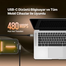 Ttec Alumicable Usb-C Usb-C 60W Pd/qc 90° L Tasarımlı Gamer Oyuncu 150CM Hızlı Şarj/data Kablosu