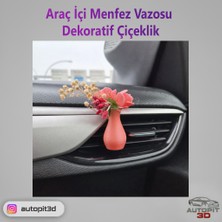 AutoPit 3D Araç Içi Menfez Vazosu 2’li Set – Dekoratif Çiçeklik | Havalandırma Çıkışı Uyumlu