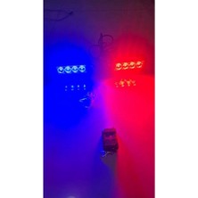 Motosiklet Atv-Tekne-Traktör Çakarlı Sis Farı Uzaktan Kumandalı 7 Farklı Fonksiyonlu Kırmızı Mavi