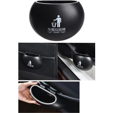 Khi-Zai Araç Içi Taşınabilir Araba Çöp Kutusu Yuvarlak Siyah