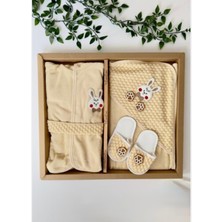 Butik Erkek Bebek - Çocuk Pamuklu Bornoz Havlu Seti  4 Parça Kutulu