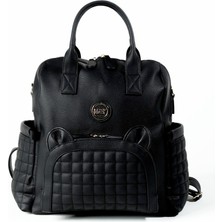 NessiWorld Kitty Deri Anne Bebek Bakım Sırt Çantası 7271 Siyah