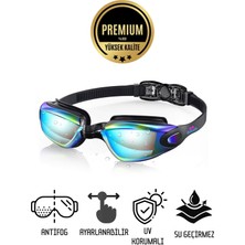 PremiumPort Aynalı Yüzücü Gözlüğü Unisex Standart Beden, Su Geçirmez, Buğu Yapmaz