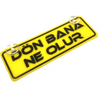 Khi-Zai Dön Bana Ne Olur Yazılı Sarı Dekor Plaka Vantuzlu Cam Süsü 22X7.5CM