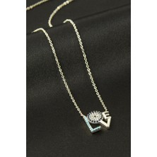 Bijuteri Net Love Yazılı Zirkon Taşlı Kolye