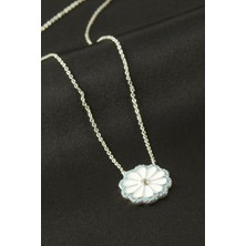 Bijuteri Net Papatya Mineli Zirkon Taşlı Kolye