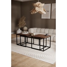 Solto Home SC9-12 Metal Dikdörtgen Orta Sehpa ve Zigon Sehpa Seti