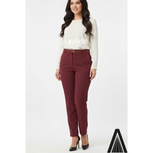 Lavinsis Büyük Beden Yüksek Bel Dar Paça Pantolon Kemerli Kaliteli Pileli-Pilesiz Model
