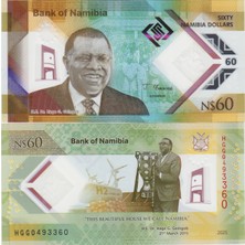 Banknoting Namibya 60 Dolar 2025 Polymer Çil.