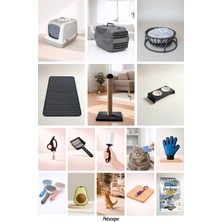 Petscape Kedi Başlangıç Seti Eksiksiz Temel ve Gerekli Tüm Kedi Ihtiyaçları Ideal Kedi Bakım Seti (Karışık Renklerde Gönderilecektir)