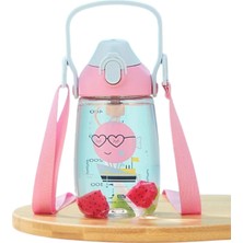 PremiumPort 500ML Çocuk Tritan Su Matara, Askılı ve Pipetli, Yeni Koleksiyon