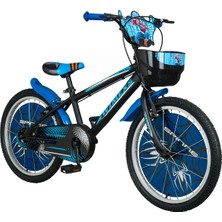 Feyza Design Çocuk Bisikleti 20 Jant Siyah Mavi Denge Tekerlekli Yumuşak Sele