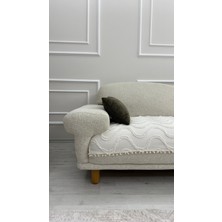 Hisar Home Bohem Dalgalı Ponponlu Koltuk Kanepe Çekyat Örtüsü 90X200