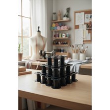 Be Beauty 20’li Plastik Siyah Boş Makara Seti- 5,7 cm Yükseklik, 6,2 cm Dış Çap