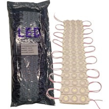 Powerr Led Aydınlatma 100 Adet 12 Volt 3 Watt 3 Lensli Beyaz 3030 Smd LED Modül IP65 1 Paket