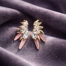 Çelik Kadın Vıp Taşlı Pembe Küpe