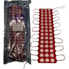 Powerr Led Aydınlatma 100 Adet 12 Volt 3 Watt 3 Lensli Kırmızı 3030 Smd LED Modül IP65 1 Paket