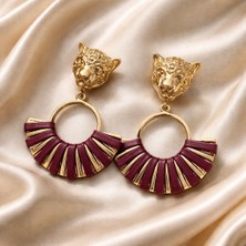 Çelik Kadın 14 K Kaplan Küpe