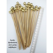TM Tasarım Mağazası 15 cm Uzun Kürdan - 30 Adet Dekoratif Karışık Renkli Büyük Incili Kokteyl Kürdanı - Inci 10 mm