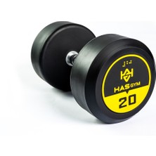 PremiumPort 20 kg Kauçuk Kaplı Profesyonel Dambıll Seti, Sağlam ve Dayanıklı