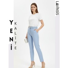 Lavinsis Yüksek Bel Dar Paça Pantolon Kemerli Kaliteli Kumaş Pantolon