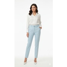 Lavinsis Yüksek Bel Dar Paça Pantolon Kemerli Kaliteli Kumaş Pantolon