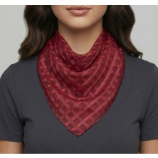 JZ Moda Kadın Kare Fular Eşarp - Ince Dokulu Modern Ekose 50*50