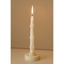 Ares Candle Dekoratif Kurdele Detaylı Zarif 1 Adet Şamdan Mumu