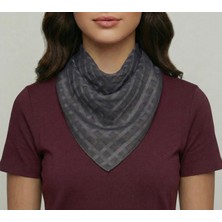 JZ Moda Kadın Kare Fular Eşarp - Ince Dokulu Modern Ekose 50*50