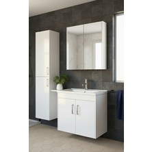 Demeter 65 cm Banyo Dolabı ve Boy Dolabı   Mat Beyaz  1. Sınıf Mdf