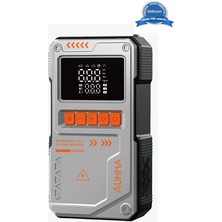 Kuzgun Ticaret Şarjlı 10.000 Mah Akım Korumalı Taşınabilir Çanta Araç Akü Şarj Takviyeli Işıklı Hava Kompresörü Powerbankli