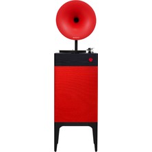 Fennessy I5 Bluetooth Hoparlörlü 110W Hi-Fi Retro Pikap Plakçalar Turntable, Kırmızı