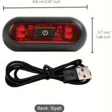 PremiumPort Çok Fonksiyonlu 4 LED Kırmızı Şarj Edilebilir Motosiklet Kaskı Işığı