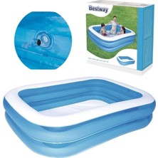 Bestway Geniş Dikdörtgen Şişme Aile Havuzu, Yaz Keyfi Için Mükemmel Seçim