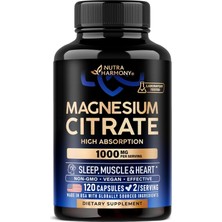 Nutra Harmony Magnesium Citrate 1000 Mg – Magnezyum Sitrat Kapsül – Günlük Mineral Desteği