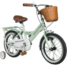 Feyza Design Renkli Hasır Sepetli, Deri Elcikli 16 Jant Çocuk Bisikleti 4-6 Yaş