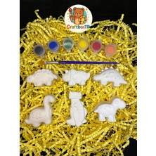Craftboxtr Mini Dinazorlar Taş Boyama Seti (6 Adet)/kendin Yap,dıy,karne Hediyesi,doğum Günü,etkinlik