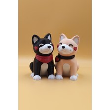 Rodopiva Aşkın En Tatlı Hali – Çift Köpek Figürlü Biblo Masa Süsü