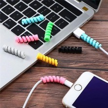 Zaya Home Buffer® 4lü Apple, Android Şaj Kablosu Koruyucu Silikon Spiral Yay Aparat