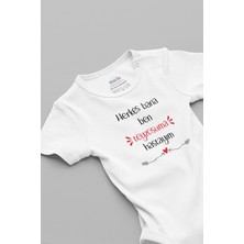 Overoz Herkes Bana Ben Teyzeme Hastayım Baskılı Kısa Kollu Beyaz Bebek Body Zıbın 5683