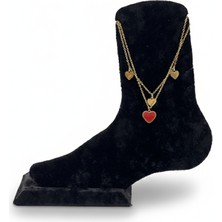 Pangu Kalp Detaylı Altın Renk Çelik Halhal