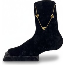 Pangu Minimal Kalp Figürlü Altın Renk Çelik Halhal