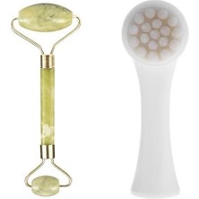 Zaya Home Buffer® 2li Set Çift Taraflı Cilt Temizleme Fırçası ve Yeşim Taşı Çift Taraflı Cilt Masaj Aleti