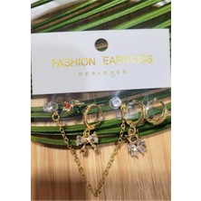 Monalisa Home  Çoklu Lüks Figürlü Gösterişli 6 Lı  Kararmaz Küpe