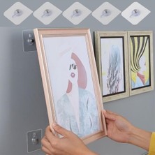 Zaya Home Buffer® Süper Güçlü Çerçeve Askısı Pin Delgisiz Vidalı Tırnak Kanca Yapışkanlı Raf Tutucu Askı 4 Adet