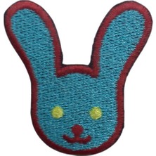 Zaya Home Aplike Ütü Ile Yapışan Tavşan Mavi-Kırmızı Arma 4x3 cm