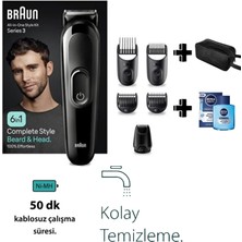 Braun Hepsi Bir Arada 6'sı 1 Arada Ultra Keskin Bıçaklı Yıkanabilir Islak Kuru Kullanım Tıraş ve Şekillendirme Makinesi Erkek Bakım Kiti MGK3410